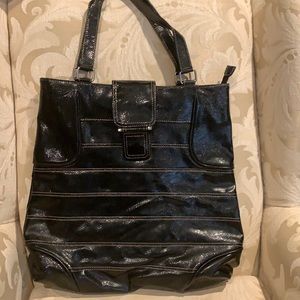 Women’s Emilie M Black Patent Leather Bag/Purse/Tote